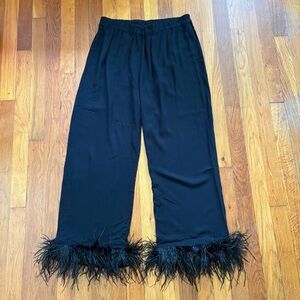 Sleeper Party Pajamas Pants with Ostrich Feathers